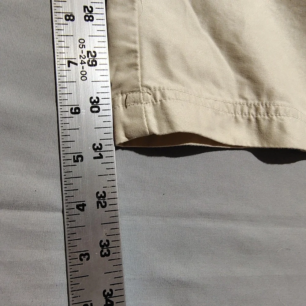 VINTAGE Prana Pants Men Medium Beige Breathe Cotton Blend Belted Hiking Climbing